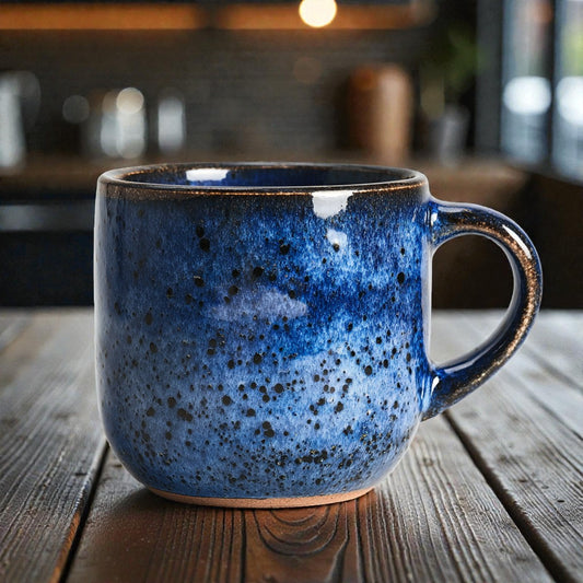 Cylvara Artisan Reactive Glaze Mug - Cosmic Blue